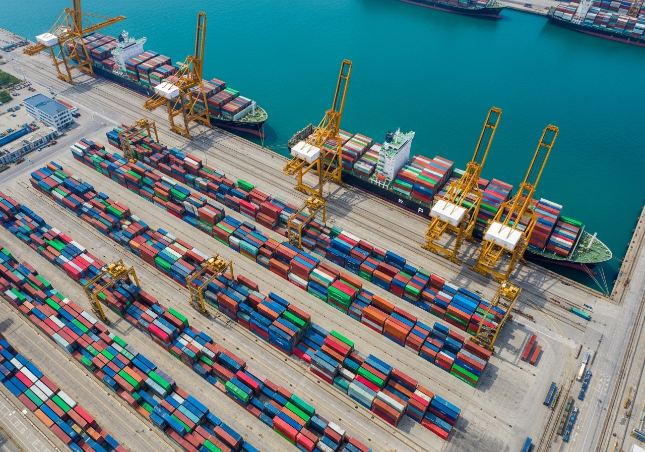 Container ships at port