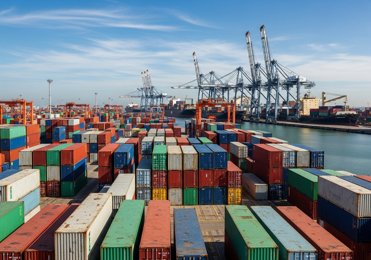 Container ship freight transport to United Kingdom